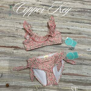 New Copper Key Pink Floral Swimsuit two piece 5T